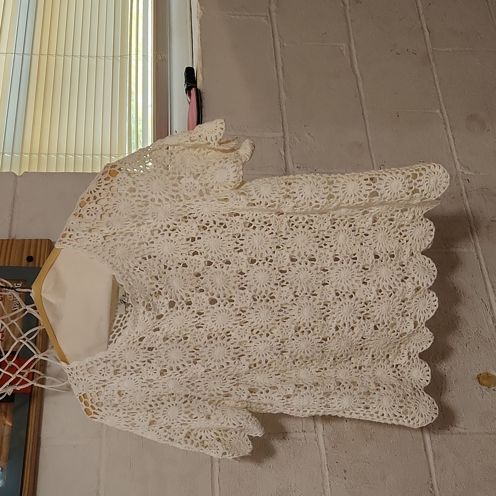 Joie white crochet top